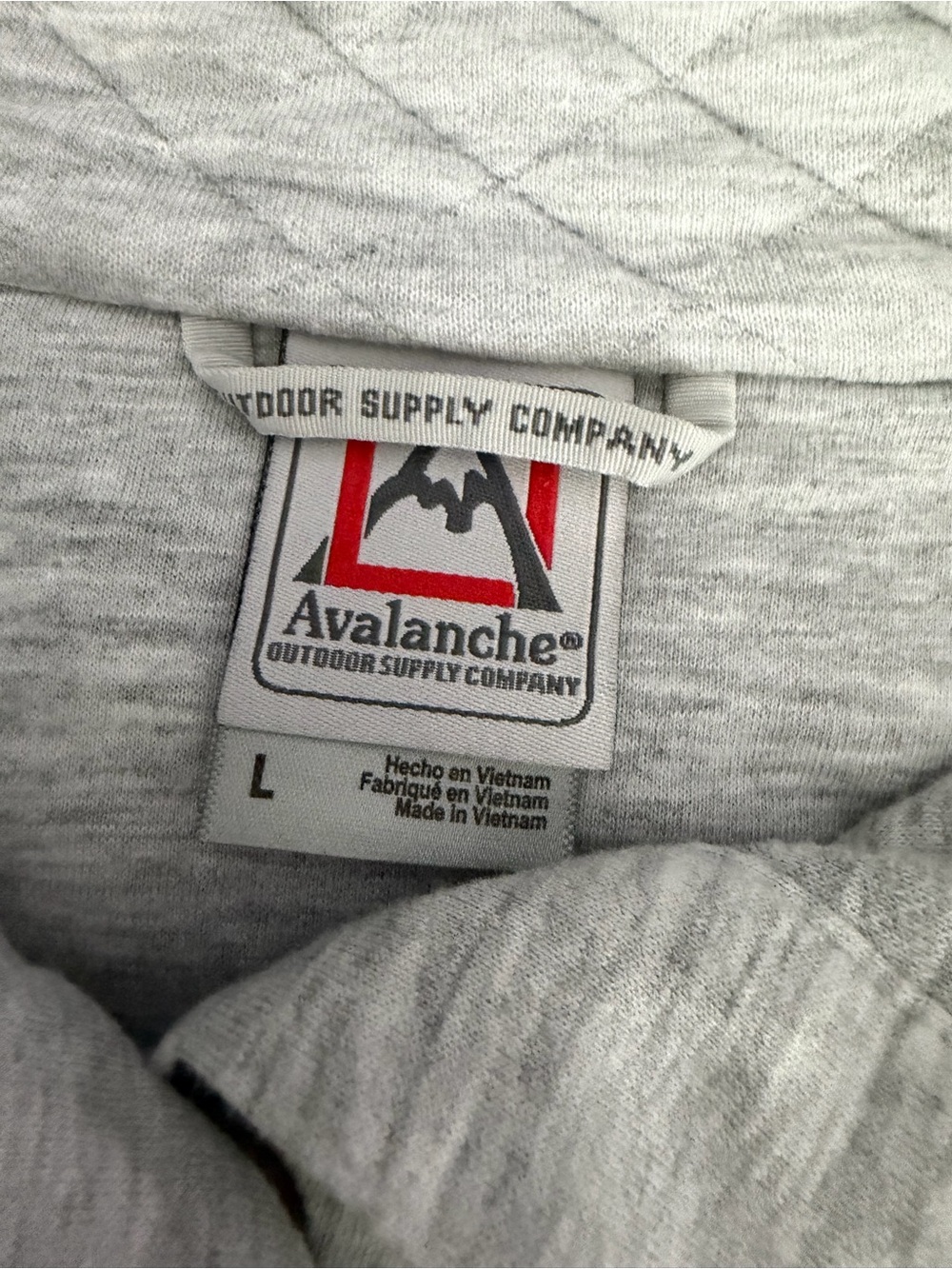 Avalanche Outdoor Supply Gray Quilted Snap Neck Pullover Sweatshirt Large - Picture 14 of 15